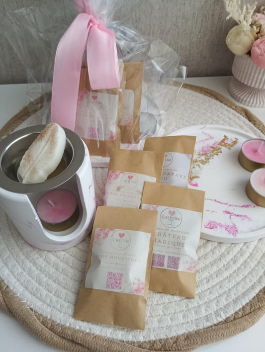 Coffret Découverte 100% Galiyumi – Fondants parfumés & brûleur en résine artisanale