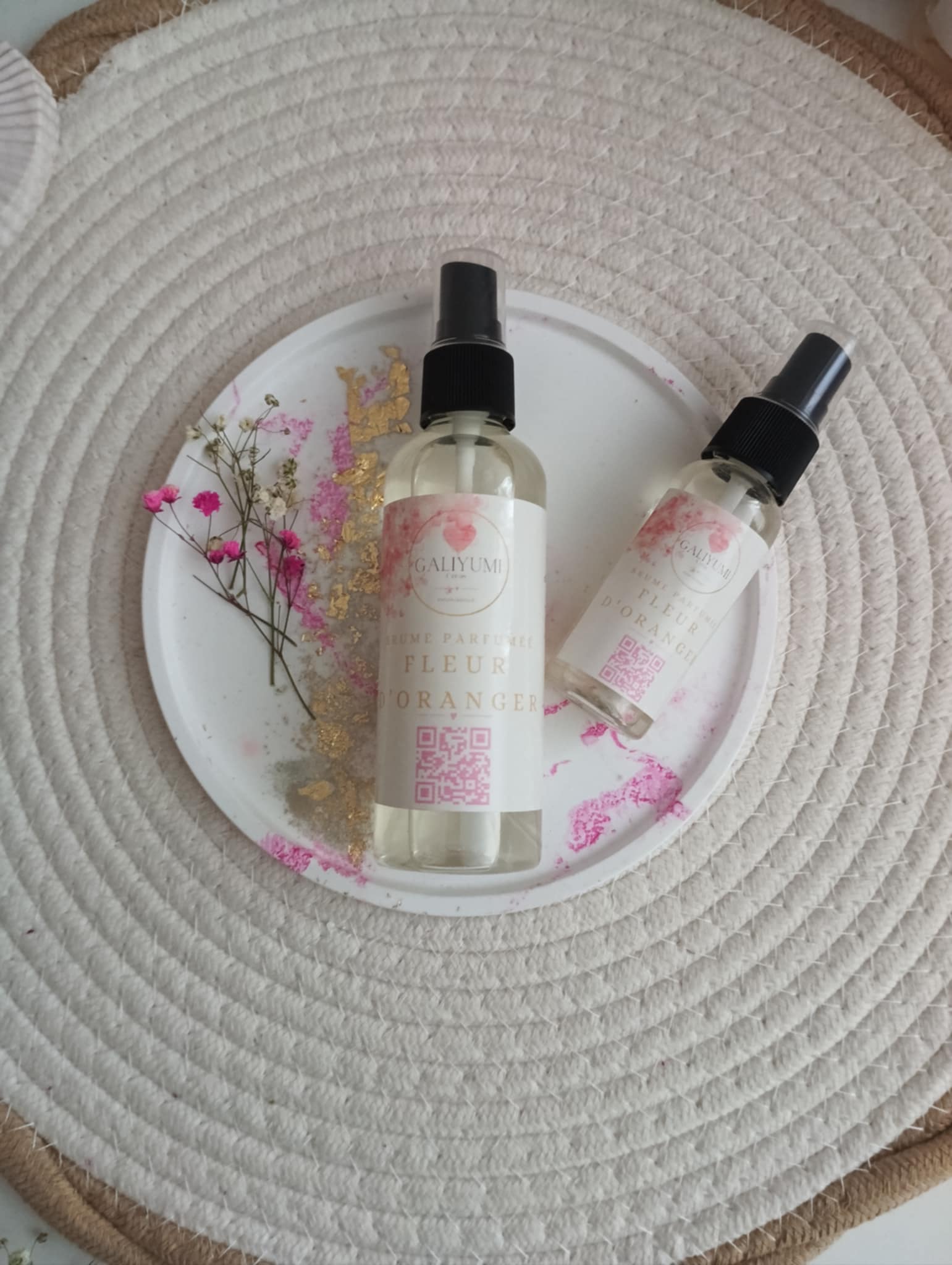 Brume parfumée textile 30ml Galiyumi Créas - Parfum de Grasse pour linge et maison