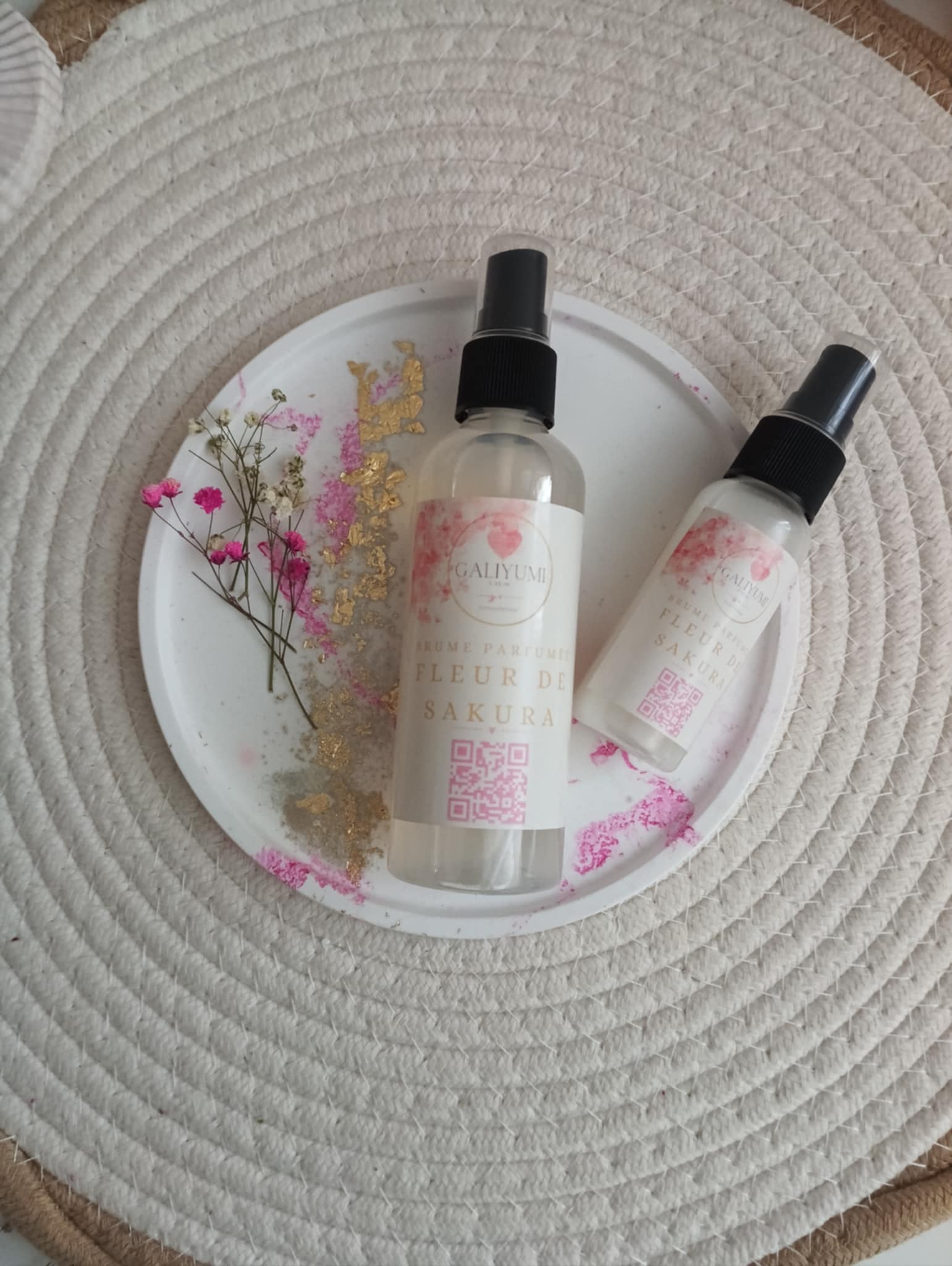 Brume parfumée textile 30ml Galiyumi Créas - Parfum de Grasse pour linge et maison