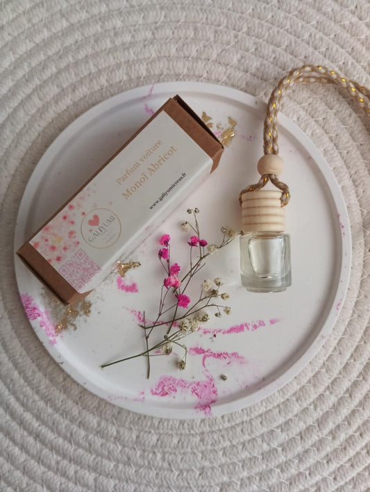 Parfum Voiture Monoï Abricot – Diffuseur Galiyumi Créas Fait Main