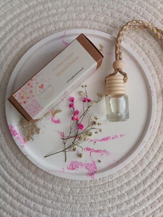 Parfum Voiture – Monoï Fraise | Senteur fruitée & ensoleillée